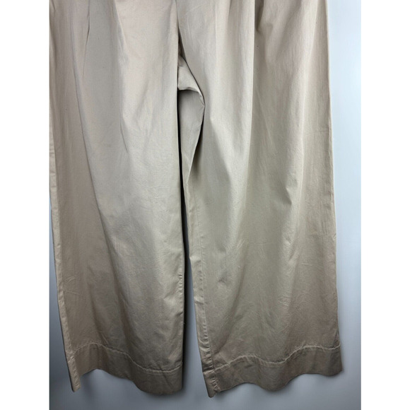 NWT LOFT 2024 Poplin Super Wide Leg Pants Toasted Beige Tan Khaki Womens Size 14 - Picture 4 of 11